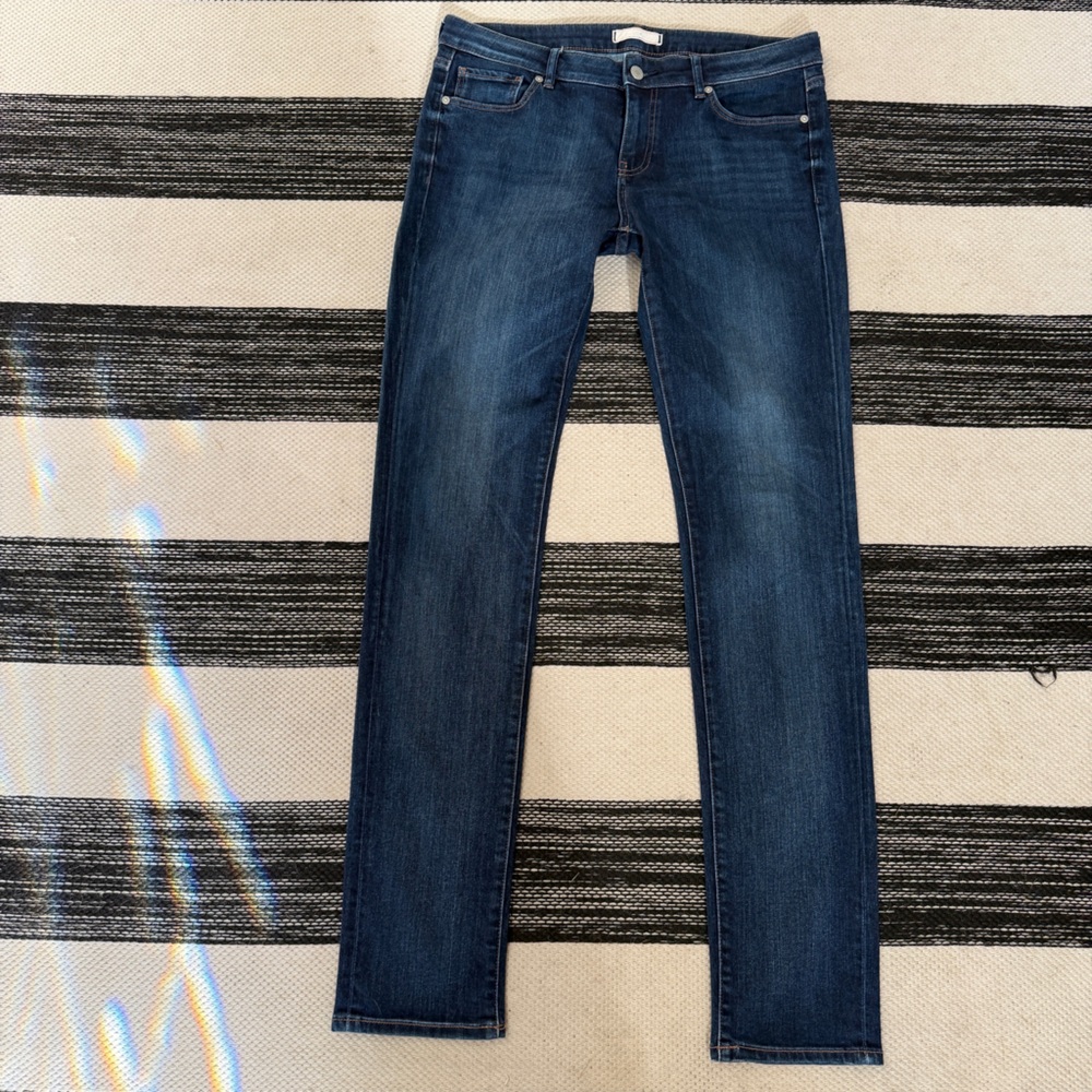 Uniqlo Women's Mid Rise Tapered Skinny Jeans - Dark Blue Size 28/33
